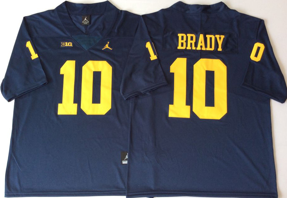 NCAA Men Michigan Wolverines Blue 10 BRADY